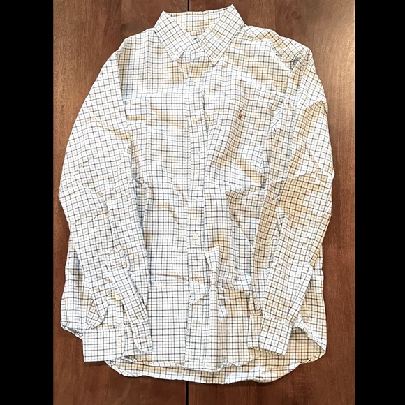 Ralph Lauren Men’s Blue and Green Patterned Button Down - Medium - Picture 1 of 5